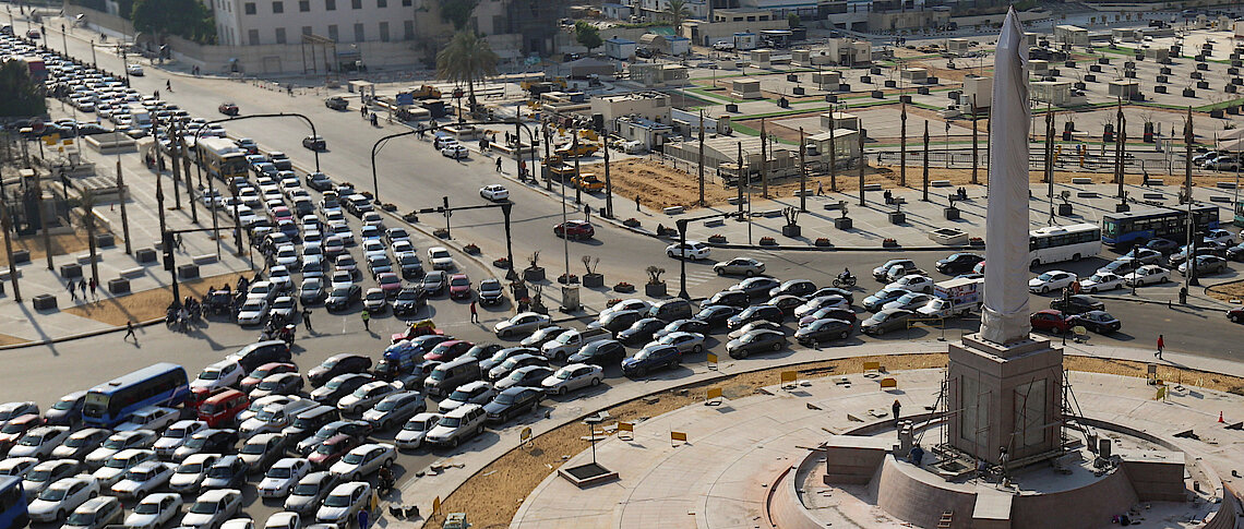 A view of traffic jam at Tahrir square in Cairo, Egypt Reuters