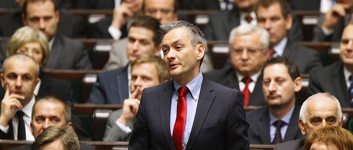 Robert Biedron, the rising star of the left, in the the Polish Parliament Reuters