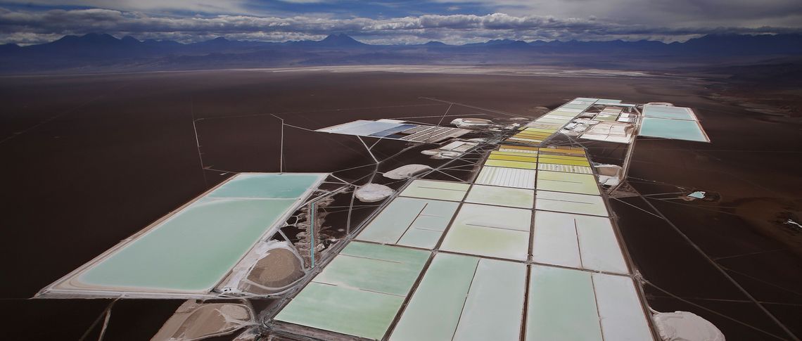 An aerial view of the Rockwood lithium plant on the Atacama salt flat in northern Chile Reuters