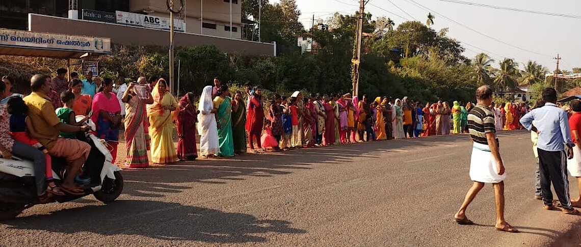 A 620km women's wall was formed in Kerala Wikimedia / FarEnd2018