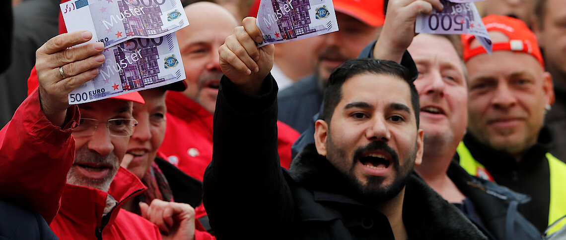 Thyssenkrupp steel workers hold a protest rally in Andernach, Germany Reuters